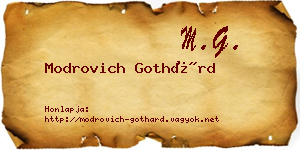 Modrovich Gothárd névjegykártya